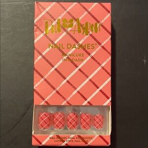Red Aspen Nail Dashes Press-On Nails - Coral Pink Plaid